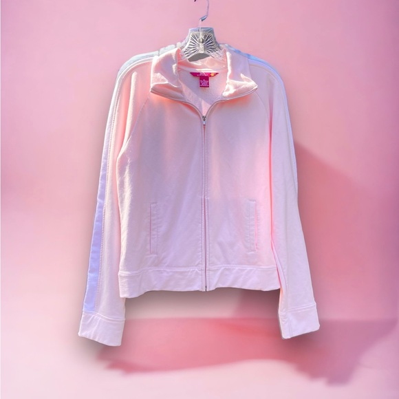 Vtg Y2K Sweatsuit Pink Tracksuit Wide Leg Warm Ups - Picture 4 of 6